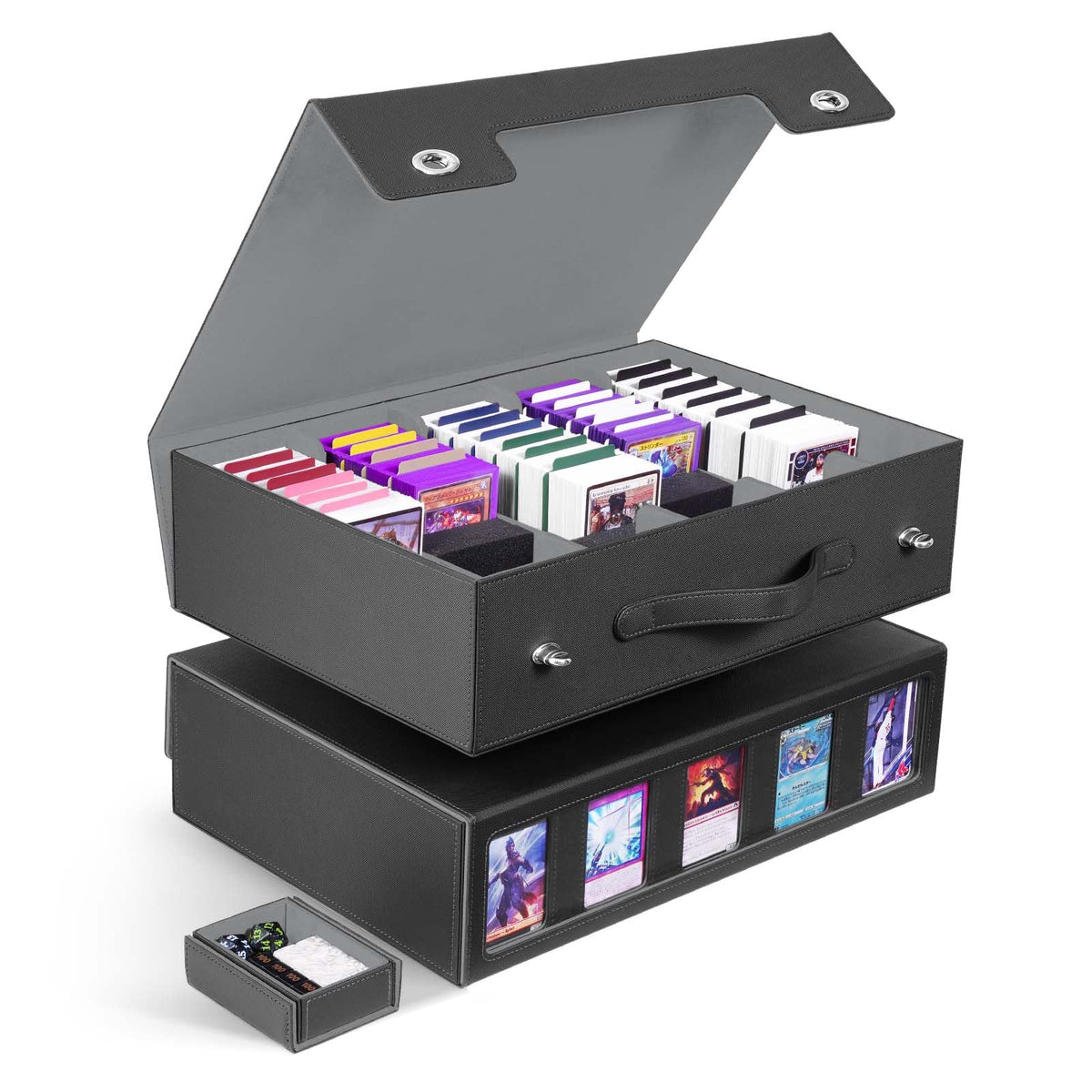 ZLCA 5-row storage box with handle front view for easy access