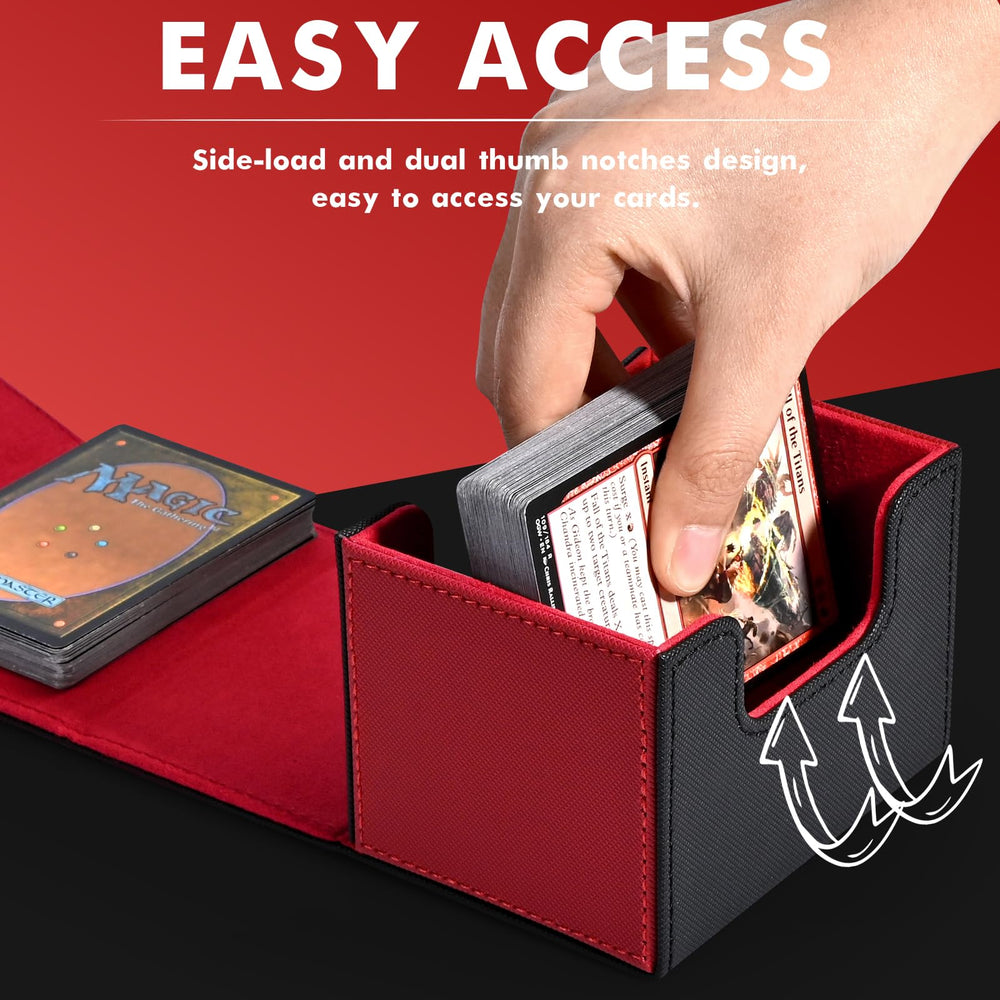 ZLCA deck box capacity up to 120+ single-sleeved cards for organization.