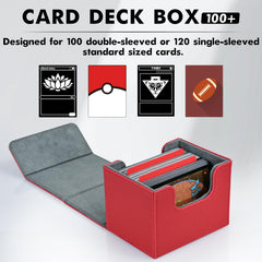 High capacity fits 100+ double-sleeved or 120+ single-sleeved cards.