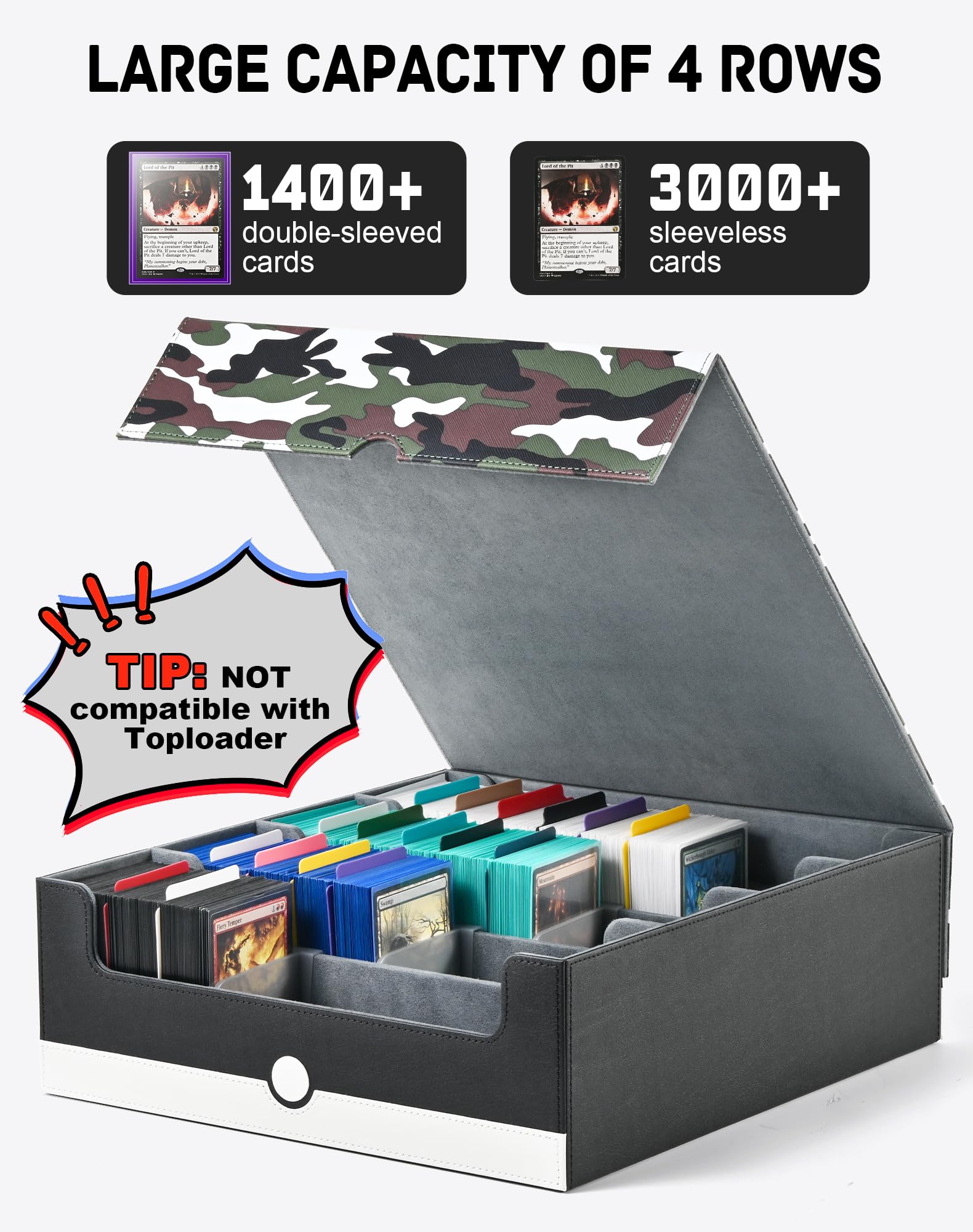 ZLCA soft interior lining protects cards and sleeves from scratches.
