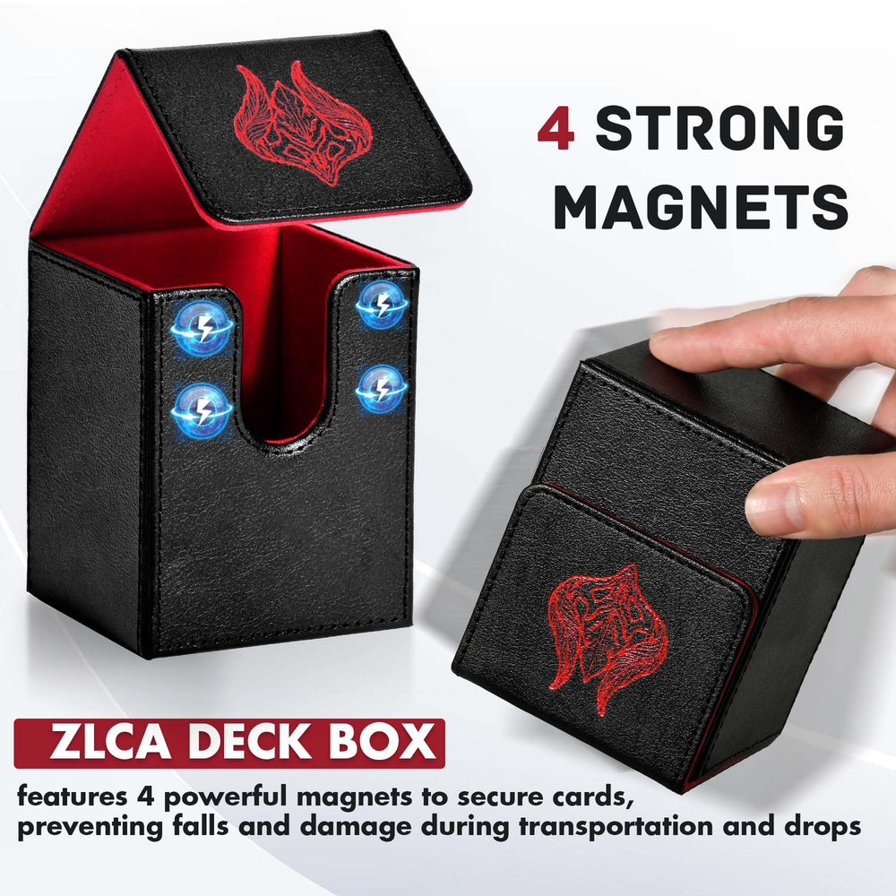 Compact ZLCA box measures 3.1 x 3.2 x 4.1 inches and holds 100 sleeved cards
