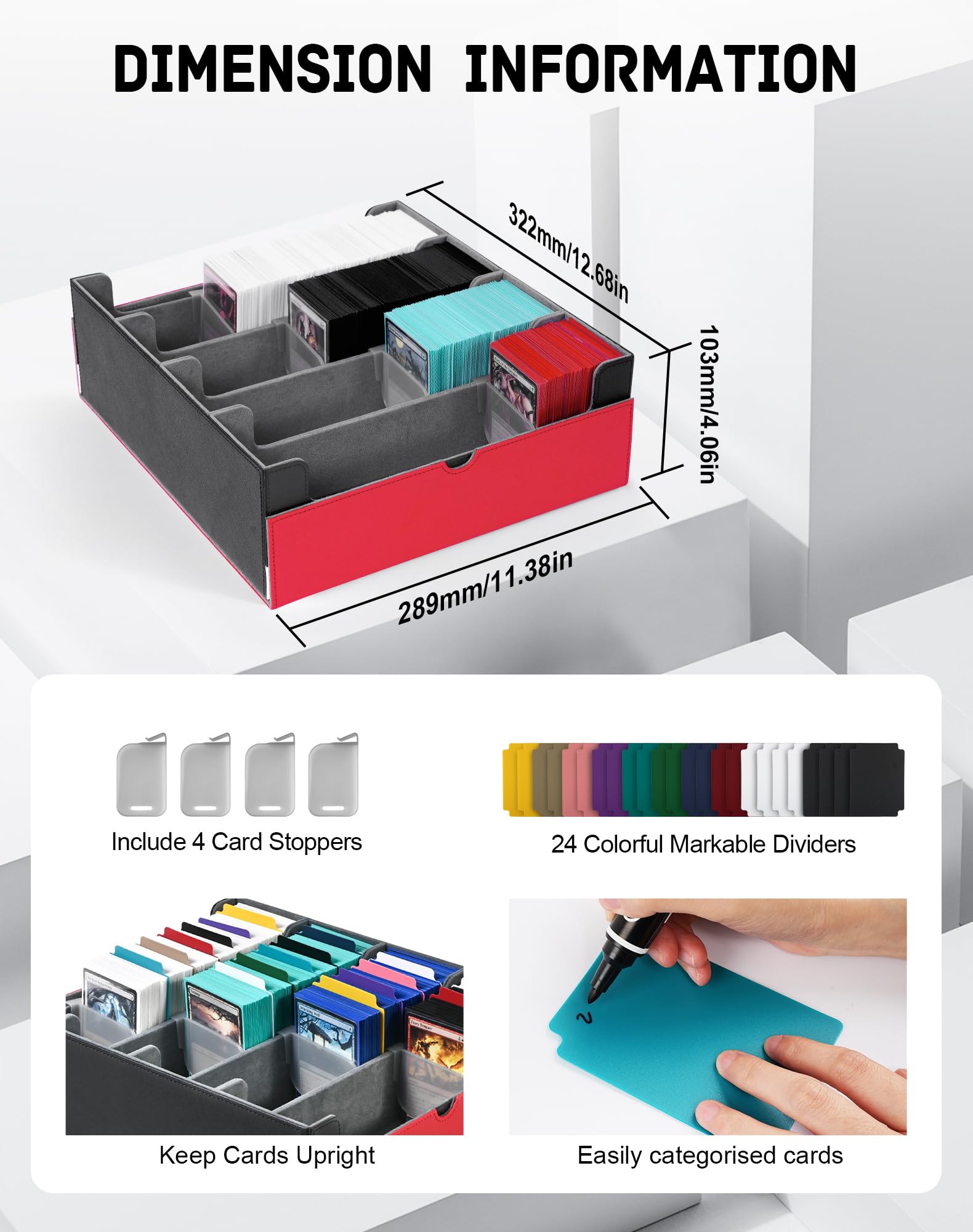 ZLCA deck case with 4 stoppers and magnets for secure transport.