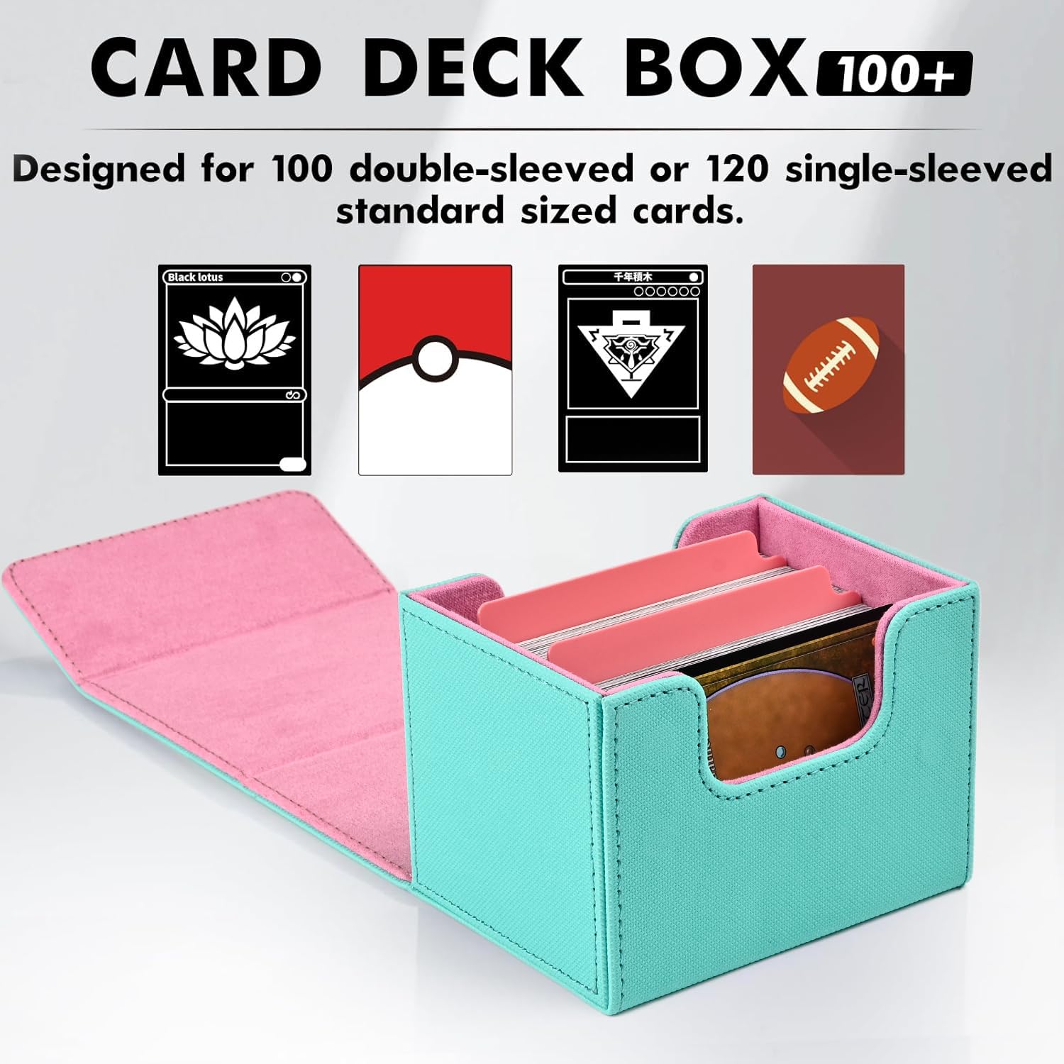 ZLCA deck box wide-mouth U-shape enables easy card access.