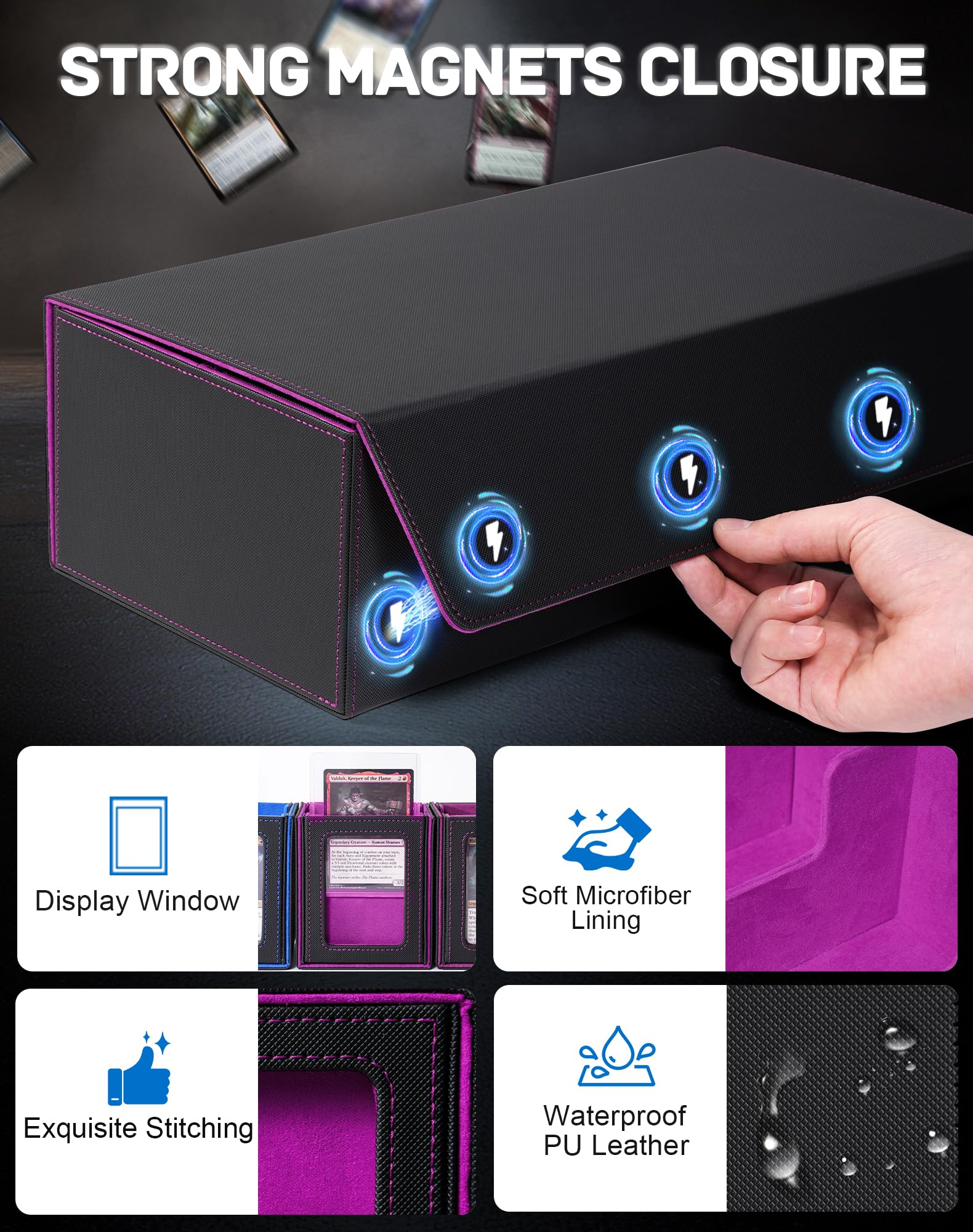 ZLCA magnetic closure provides secure lid during transport and on-table play
