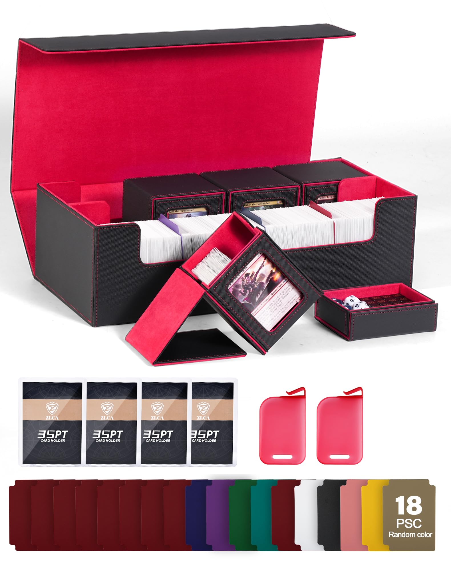 ZLCA MTG Card Storage Box 5 in 1 open layout enables easy access and organization.