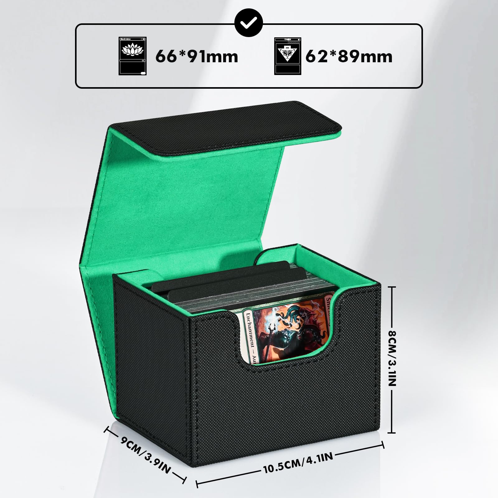 ZLCA MTG deck box interior fits 120+ single-sleeved cards.