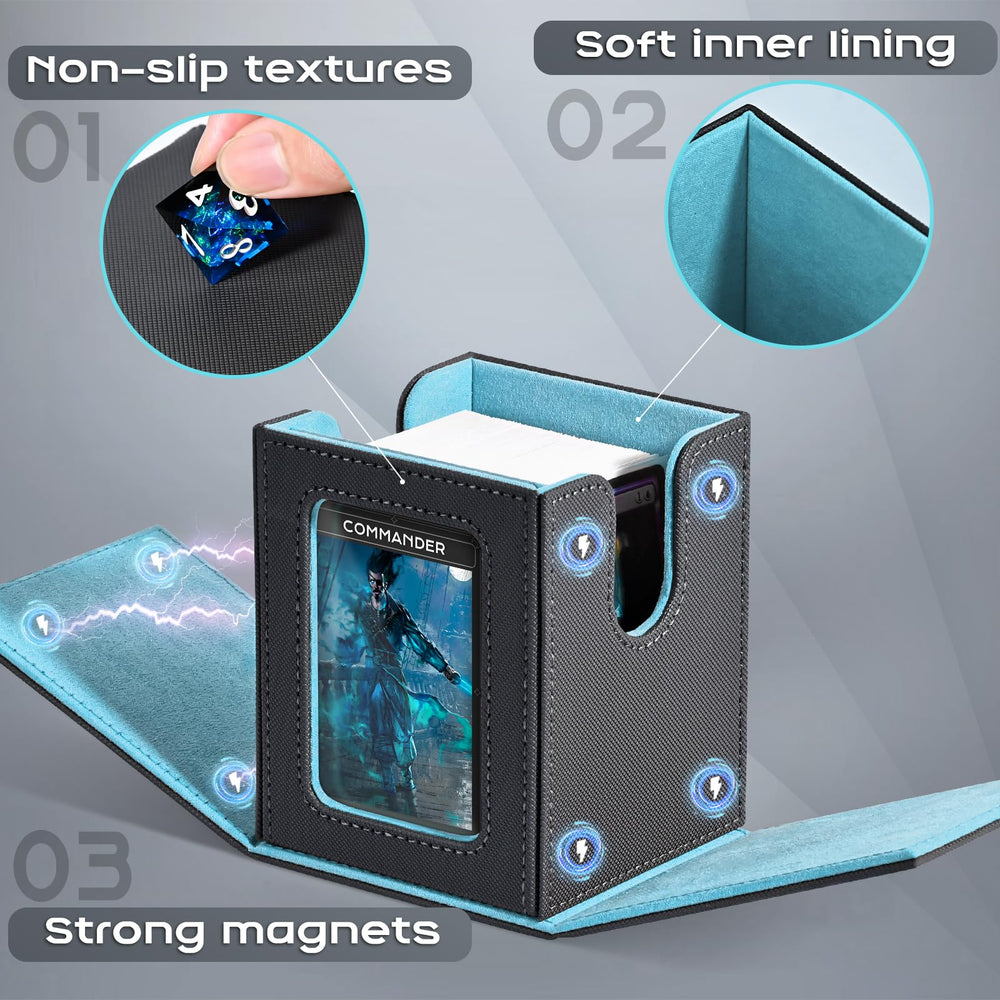 Two dividers included to organize commanders and other cards