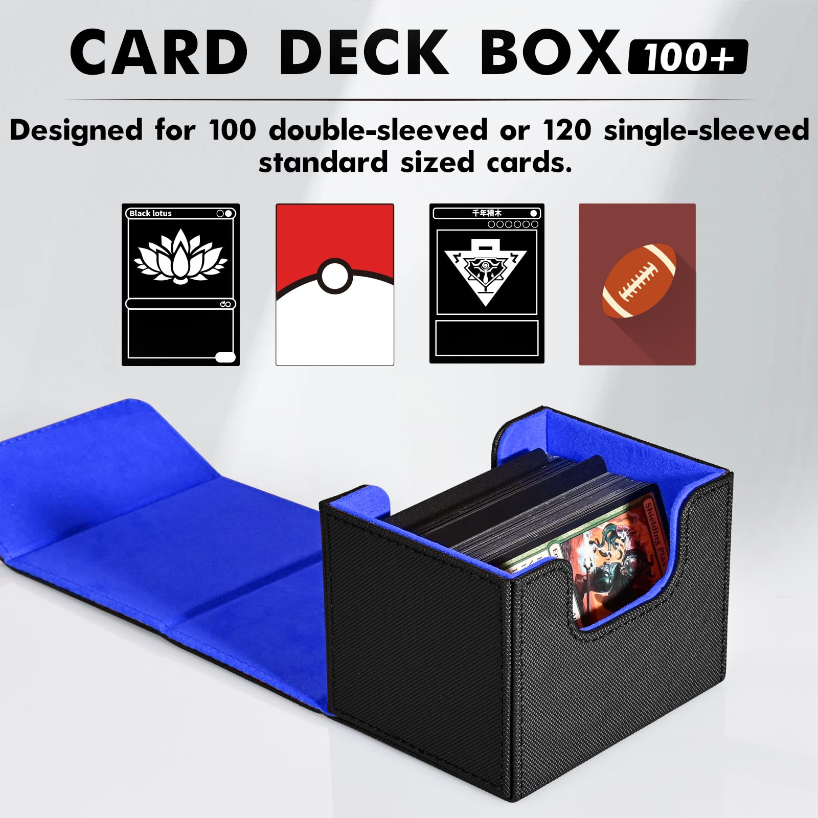 ZLCA deck box wide-mouth U-shape simplifies loading and removing cards