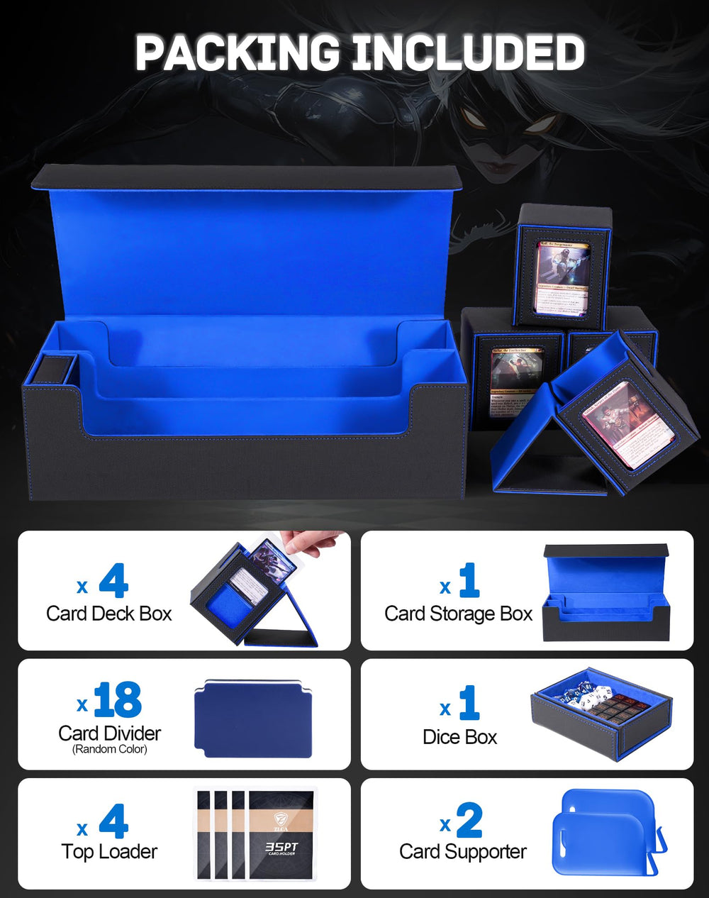 ZLCA MTG deck storage box interior detail emphasizes soft microfiber lining protecting cards.