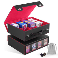 ZLCA MTG storage box with 4-row handle for portable card organization