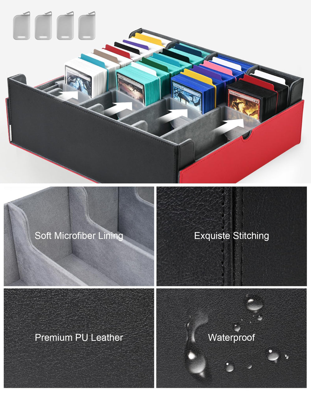 ZLCA waterproof exterior with soft interior protecting cards.