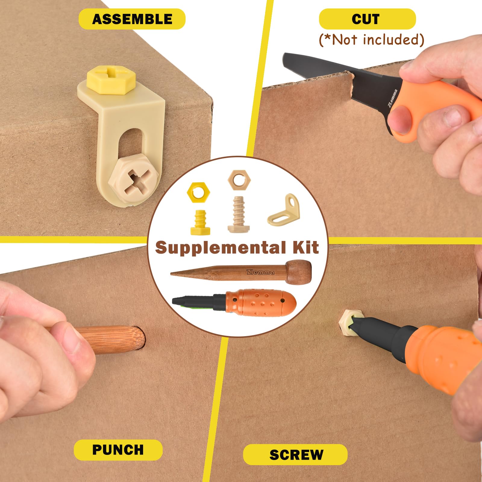ZLemma Cardboard Construction Tool Kit wearable animal projects boost creative exploration
