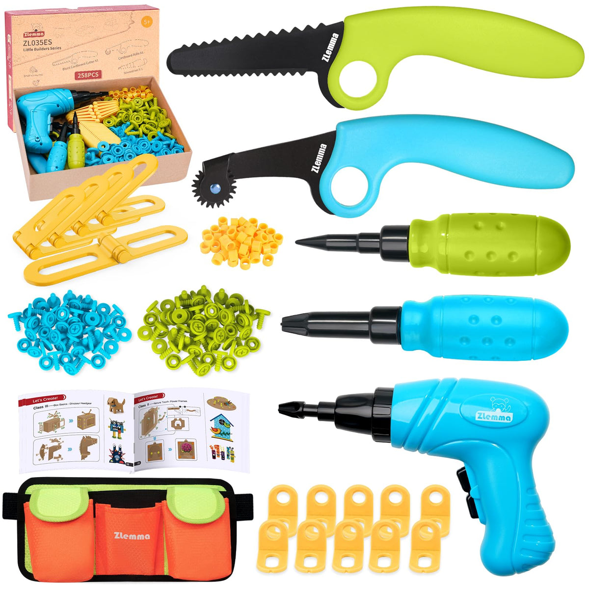 ZLemma Kids drill and belt enable hands-on building fun.