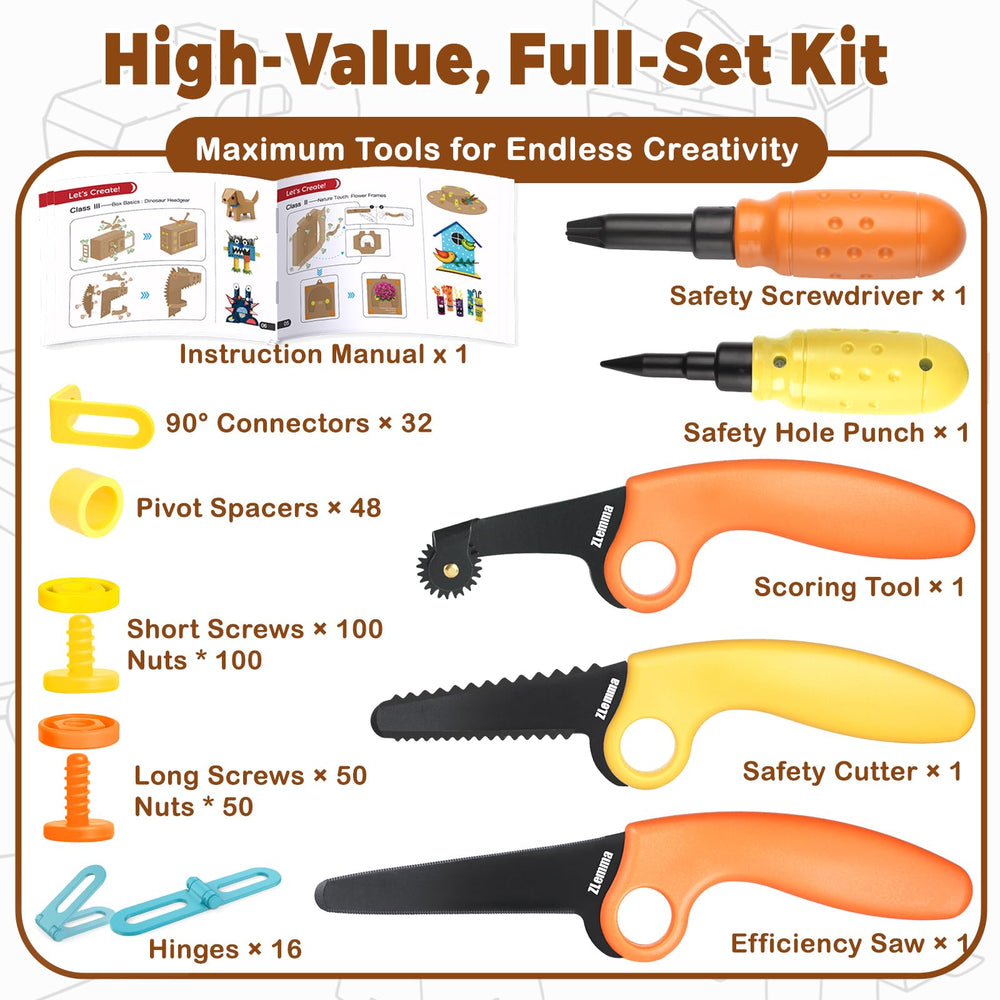 ZLemma reusable cardboard gift box provides durable storage for tools.