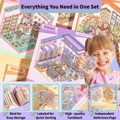 Zlineviy 2-book set inside pages with diverse themes for versatile mini-world crafting.