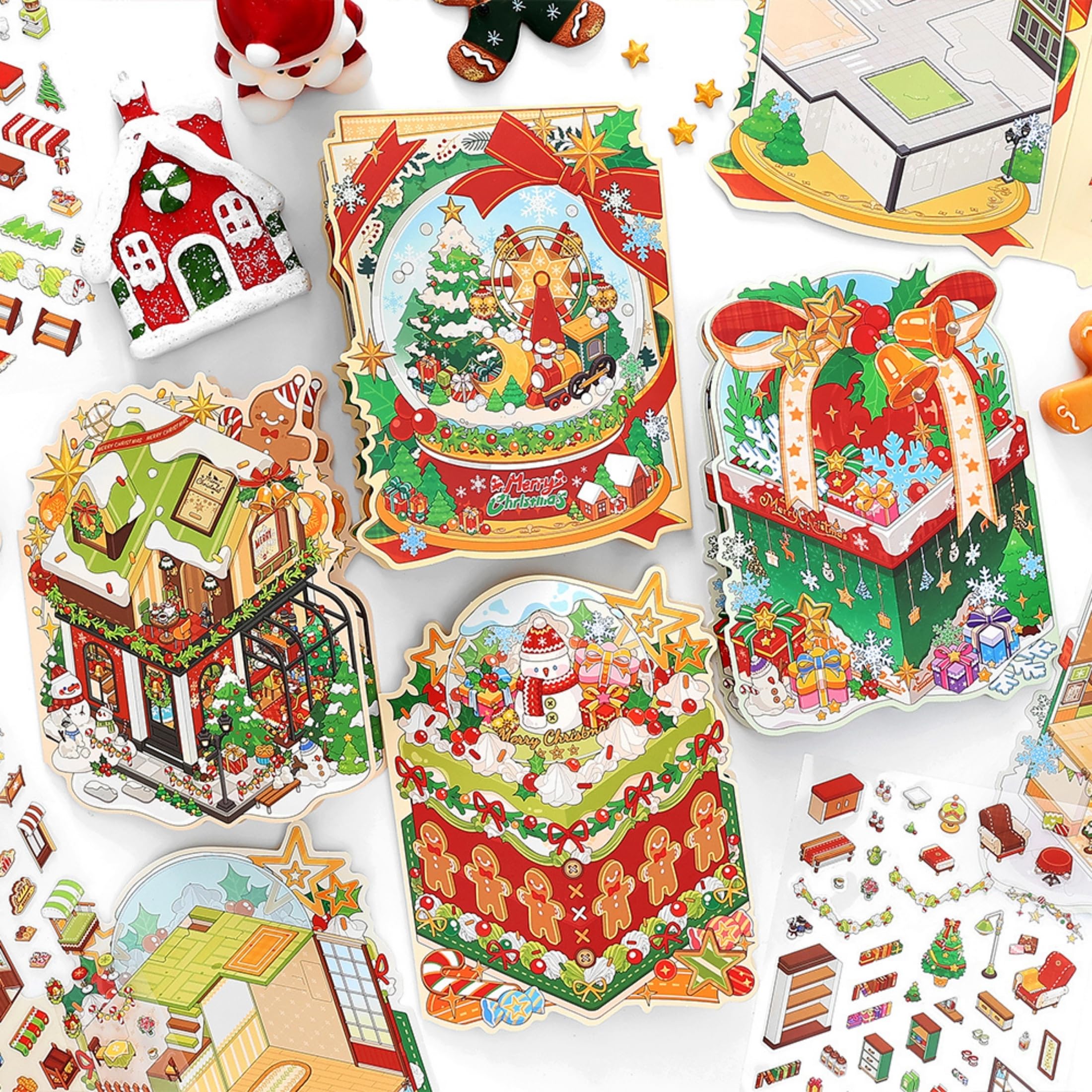 Zlineviy 3D sticker scene: Cozy Christmas Home with warm, multi-dimensional details
