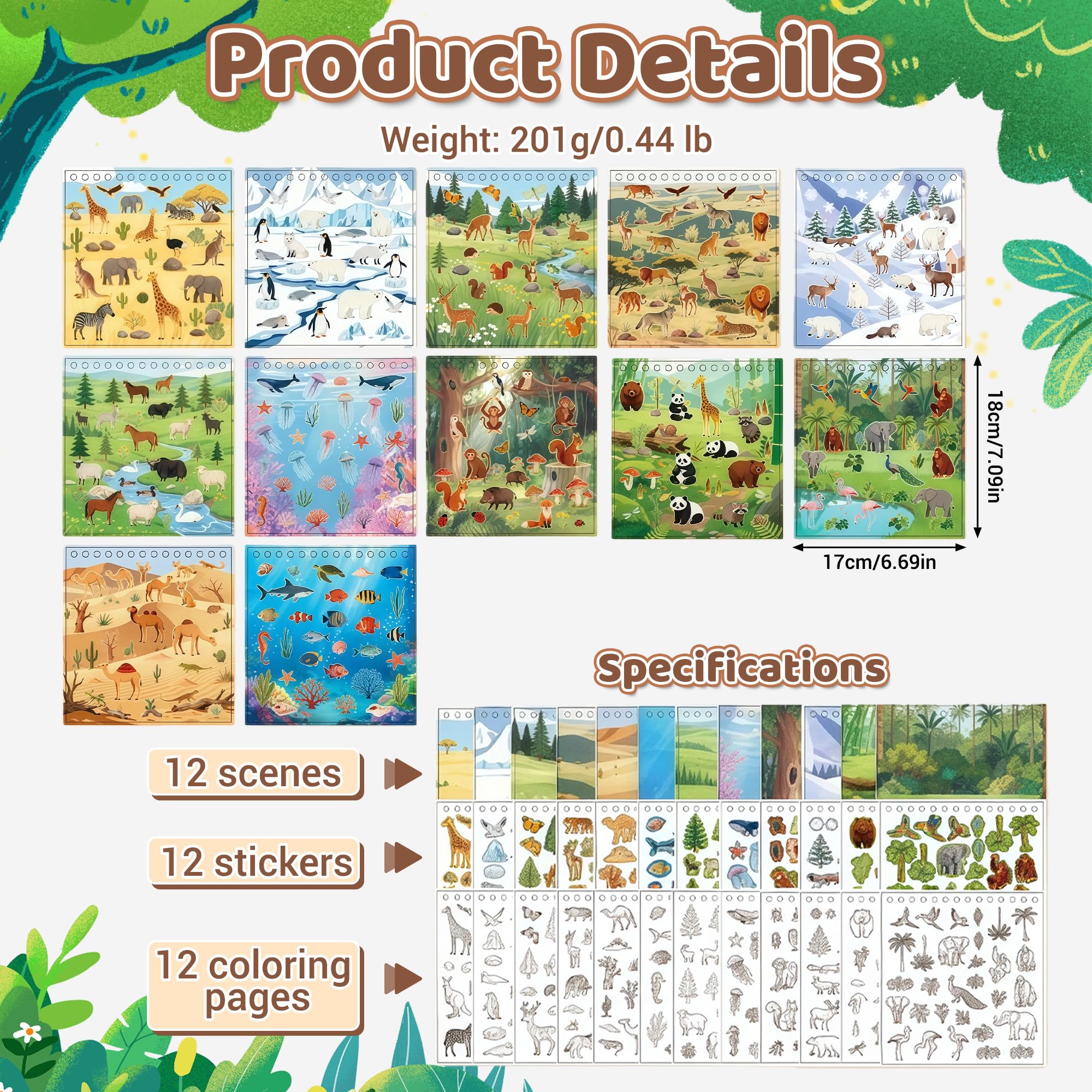 Zlineviy forest habitat scene with stickers boosts fine motor engagement