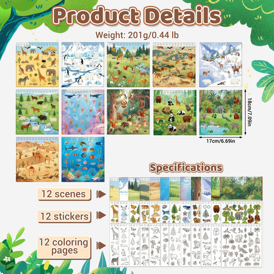 Zlineviy forest habitat scene with stickers boosts fine motor engagement