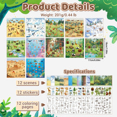 Zlineviy forest habitat scene with stickers boosts fine motor engagement