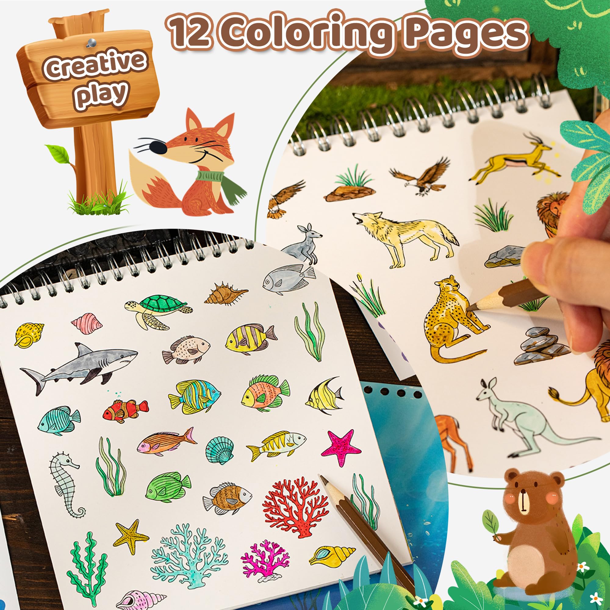 Zlineviy safari habitat scene supports learning about animals through creating