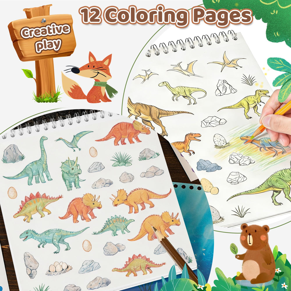 Zlineviy Dinosaur coloring page 1: colors bring habitats to life, stimulating creativity