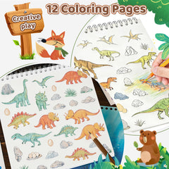 Zlineviy Dinosaur coloring page 1: colors bring habitats to life, stimulating creativity