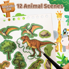 Zlineviy Dinosaur sticker scene 3: perfect for screen-free travel time and focus