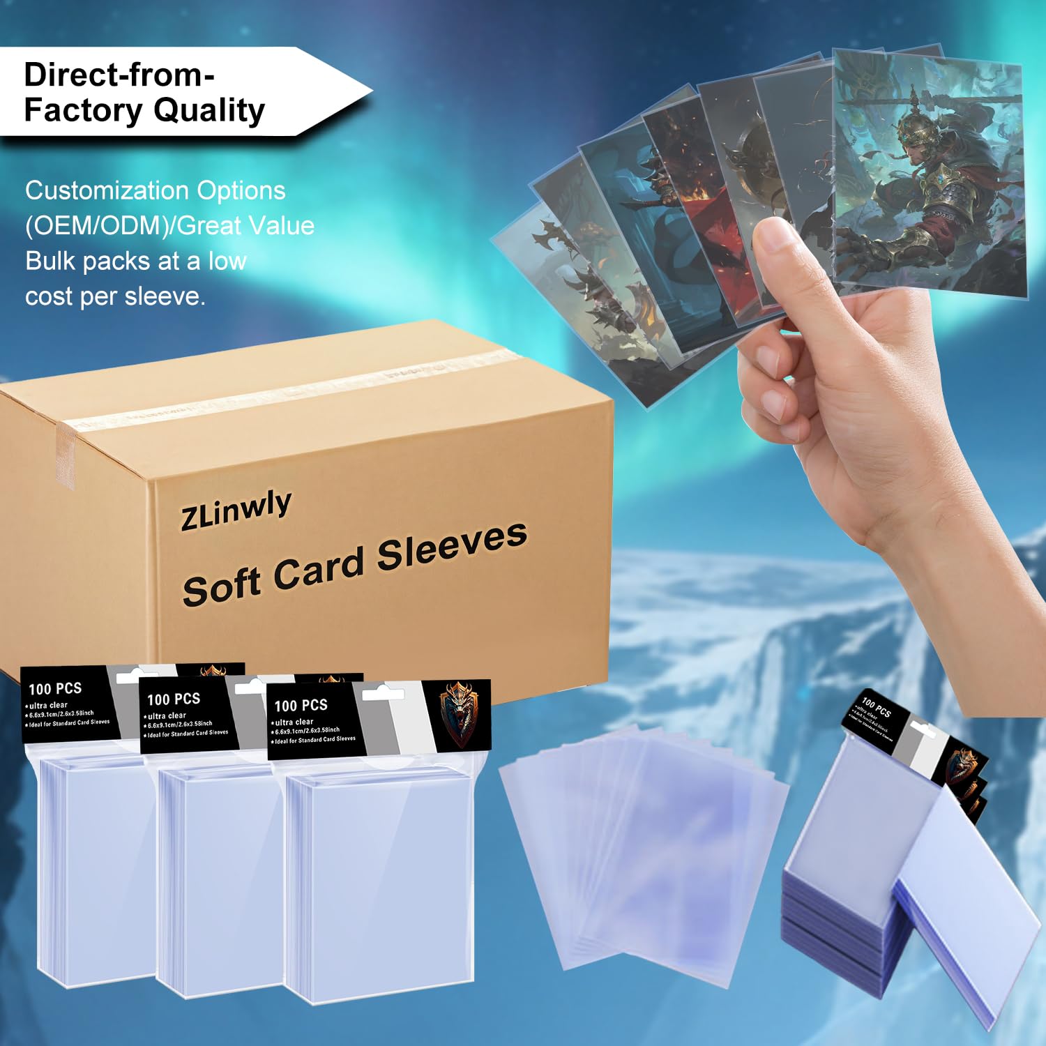 ZLinwly standard 66x91 mm sleeves suit common card sizes
