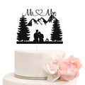 ZLPDS mountain wedding topper in black glitter adds sparkle to outdoors weddings.