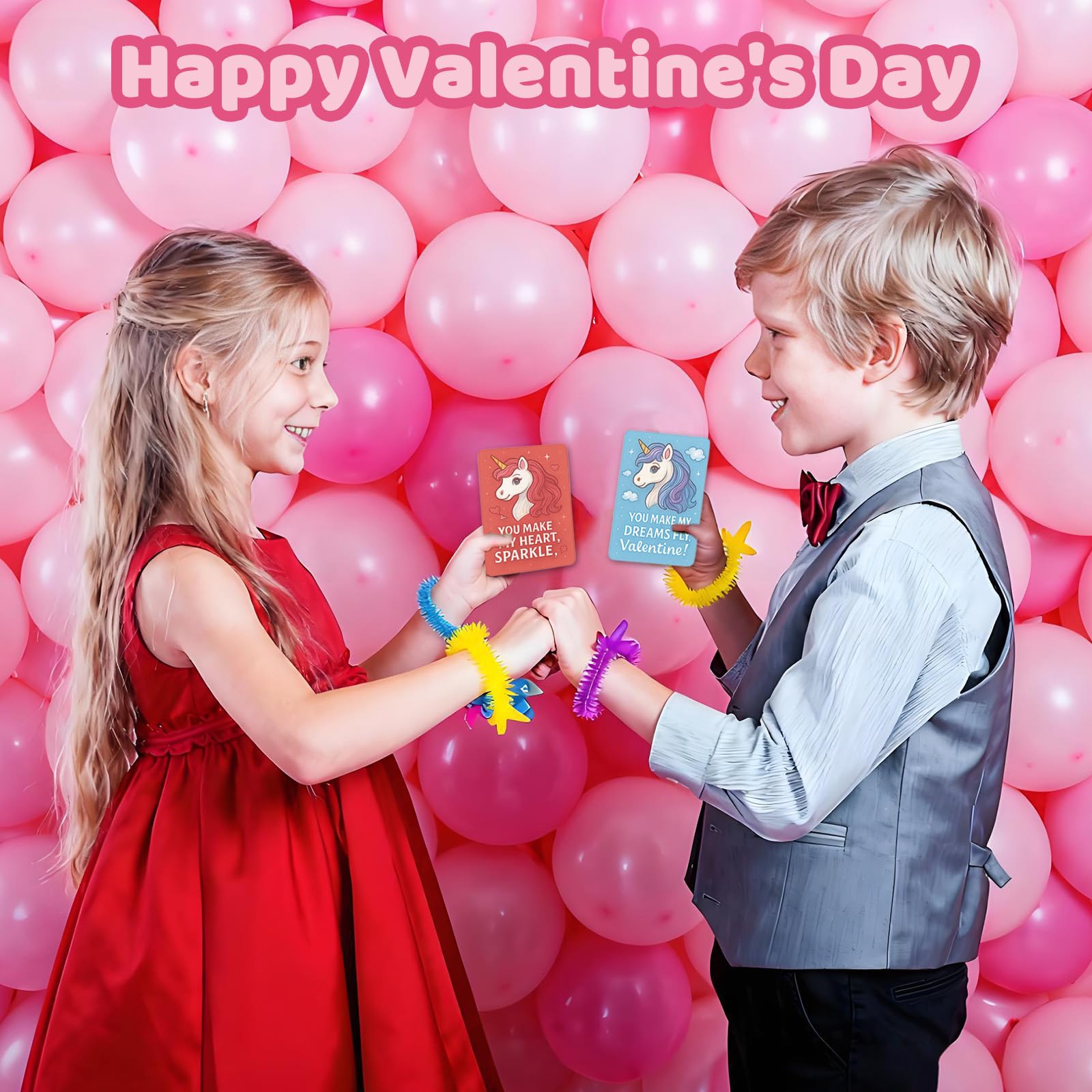 ZLQWE Valentine gift cards with unicorn toys ideal for classroom exchanges.