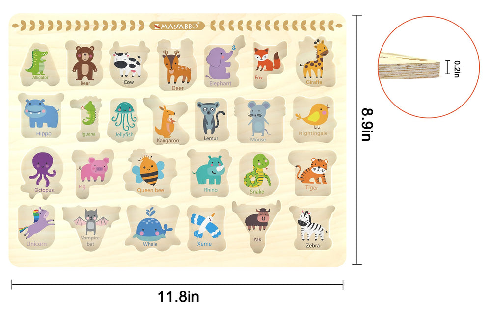 Z MAYABBO puzzle features large pegs for little hands to grasp easily.