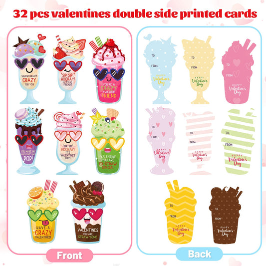 ZMCINER Valentines straws with 8 styles add color to gift exchanges
