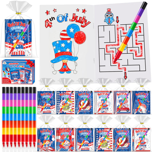 ZMLM 4th of July coloring books 24-pack, ideal party favors for kids.