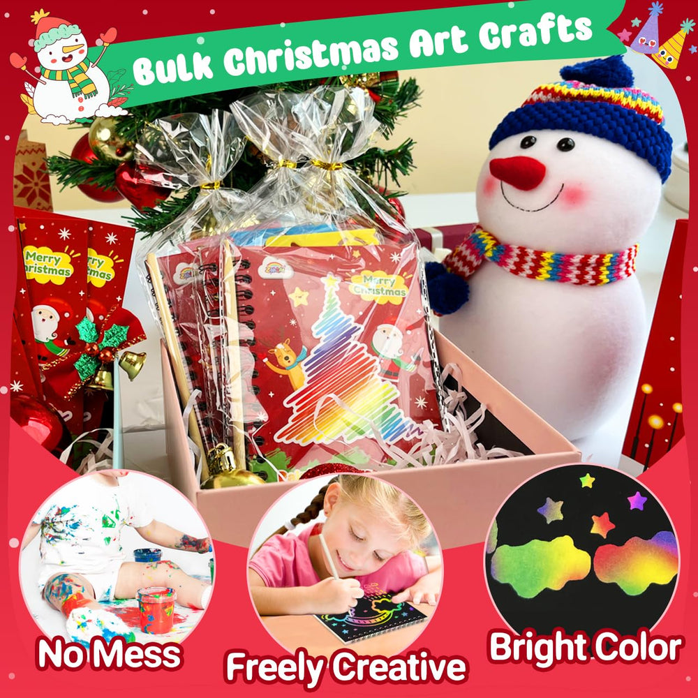ZMLM Christmas Scratch Art Gift Bags: ready-to-distribute classroom favors.