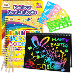 ZMLM Rainbow Scratch Notebook cover with vibrant colors, ideal for kids to start a fun art session.
