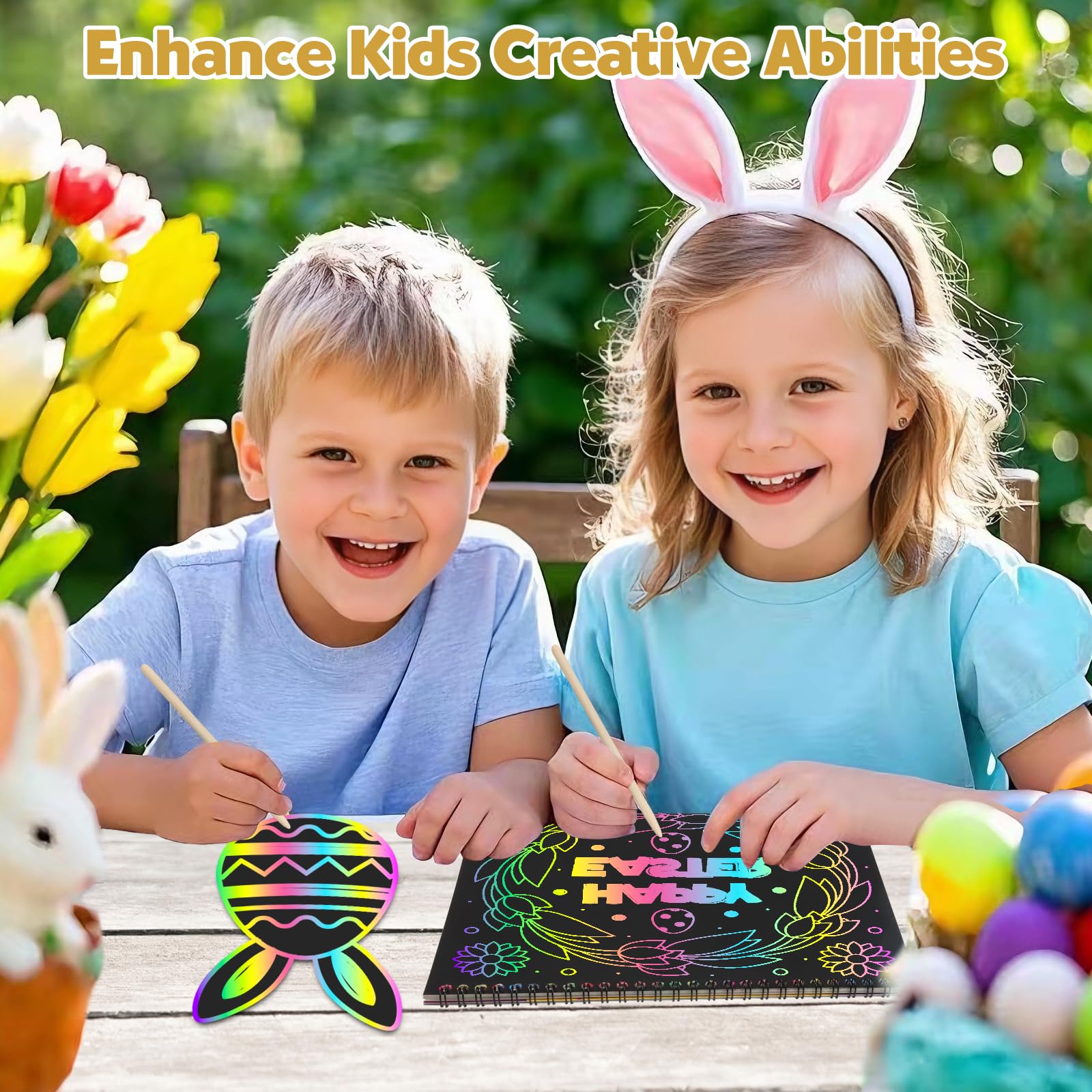 ZMLM Rainbow Scratch Notebook prompts kid drawing sessions and color exploration.