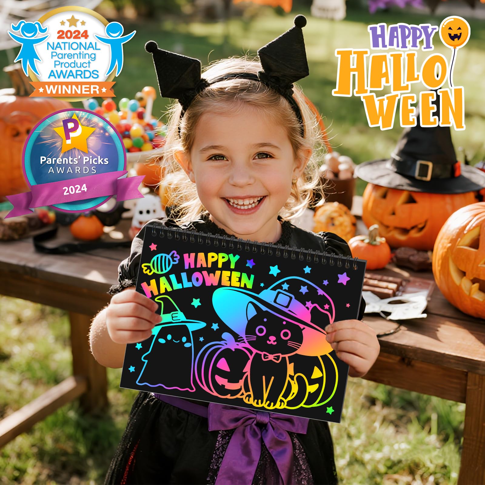 ZMLM Rainbow Scratch Set drawing stencils included to guide kid designs