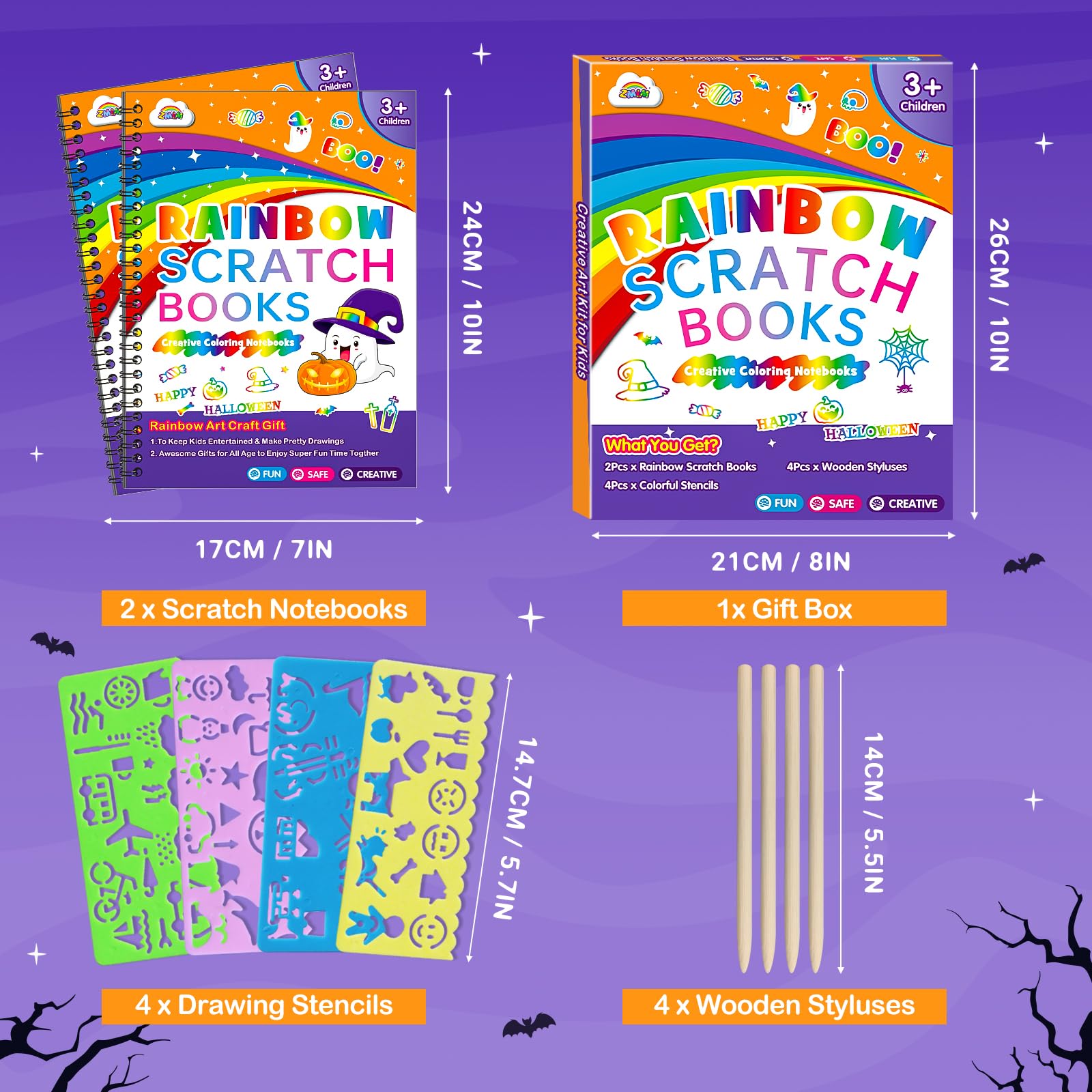ZMLM Rainbow Scratch Set thick paper resists fading and warping