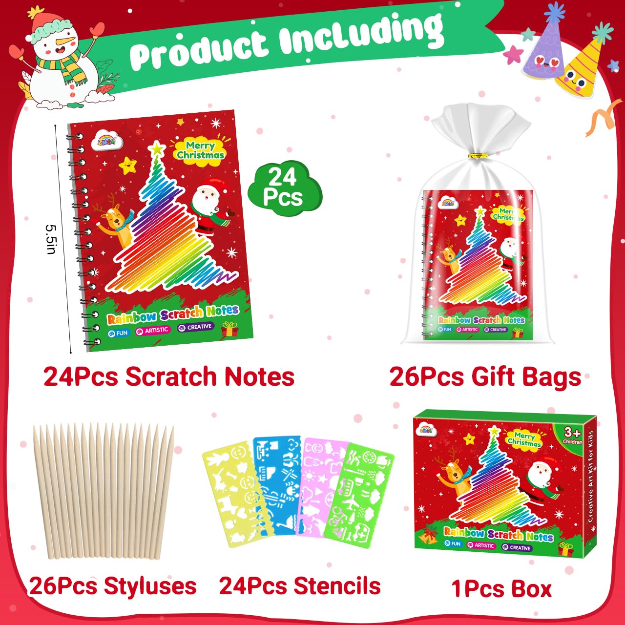 ZMLM Rainbow Scratch Stylus: wooden tool for clean, colorful reveals.