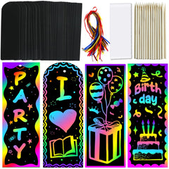 ZMLM scratch paper bookmarks with rainbow colors for classroom reading activities