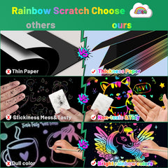 ZMLM Scratch Paper Art Set drawing stencils guide kids to precise shapes.