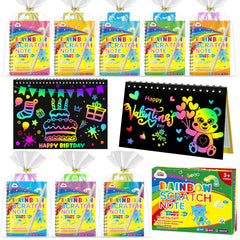 ZMLM scratch rainbow art notebook 24-pack reveals vivid colors for mess-free creativity.