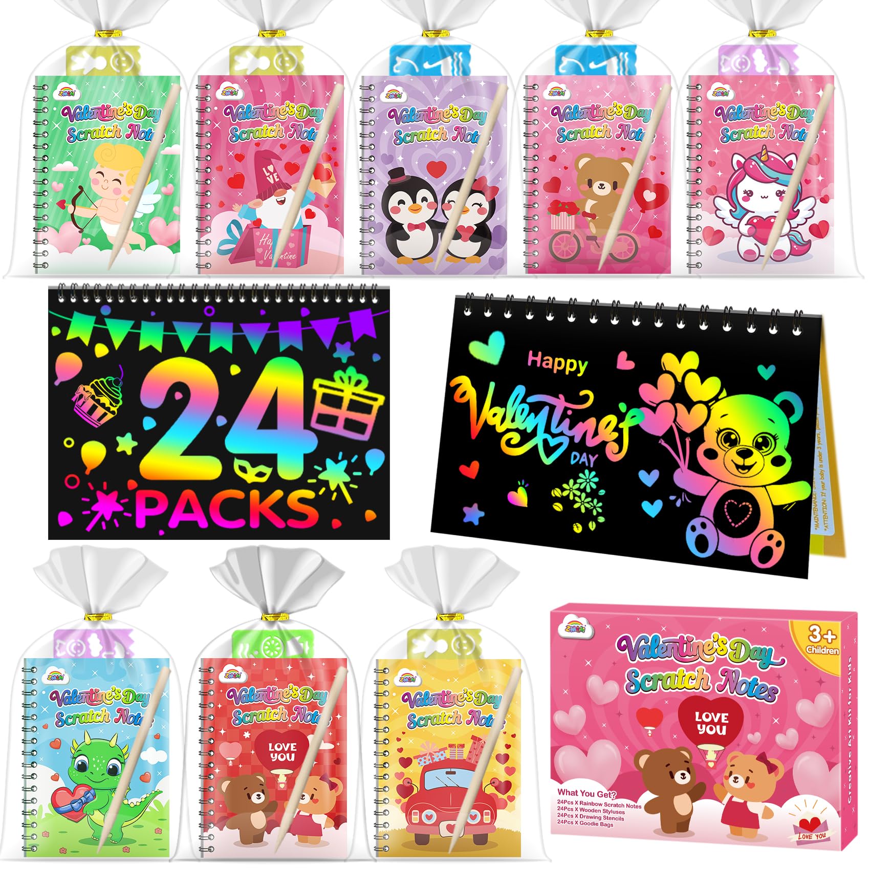 ZMLM scratch rainbow notebooks offer mess-free art for classroom activities.