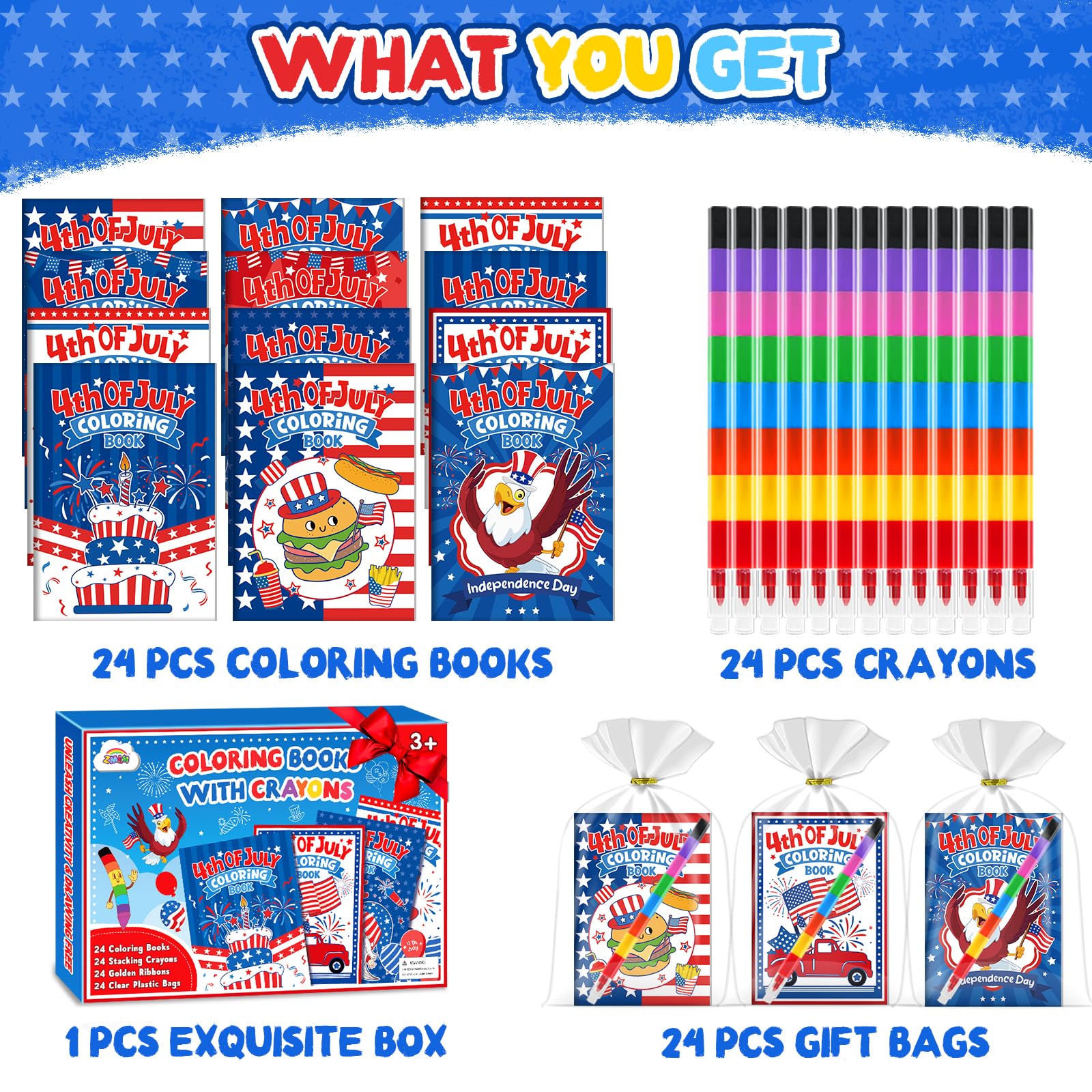 ZMLM stackable crayons in eight colors for versatile classroom art.