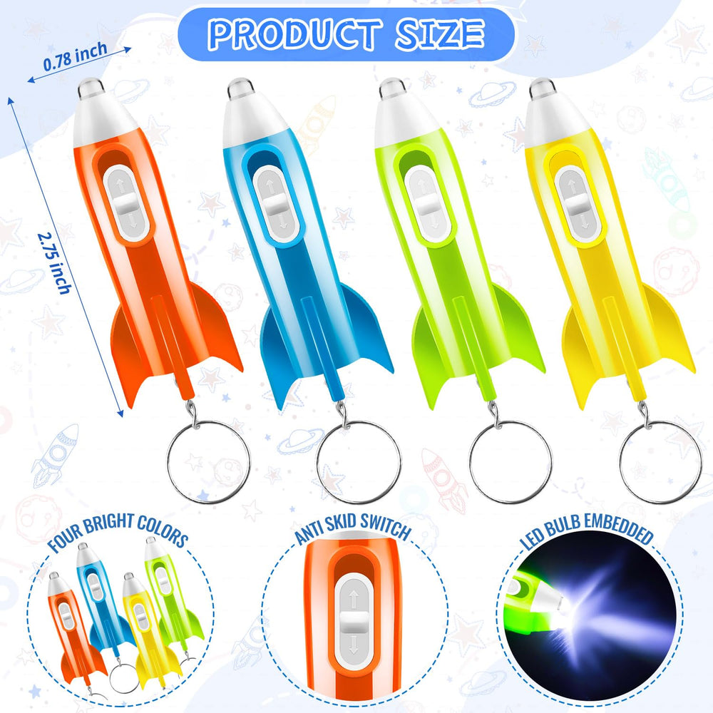 ZMLTLMG space-theme keychain used as a kid-friendly party favor accessory.