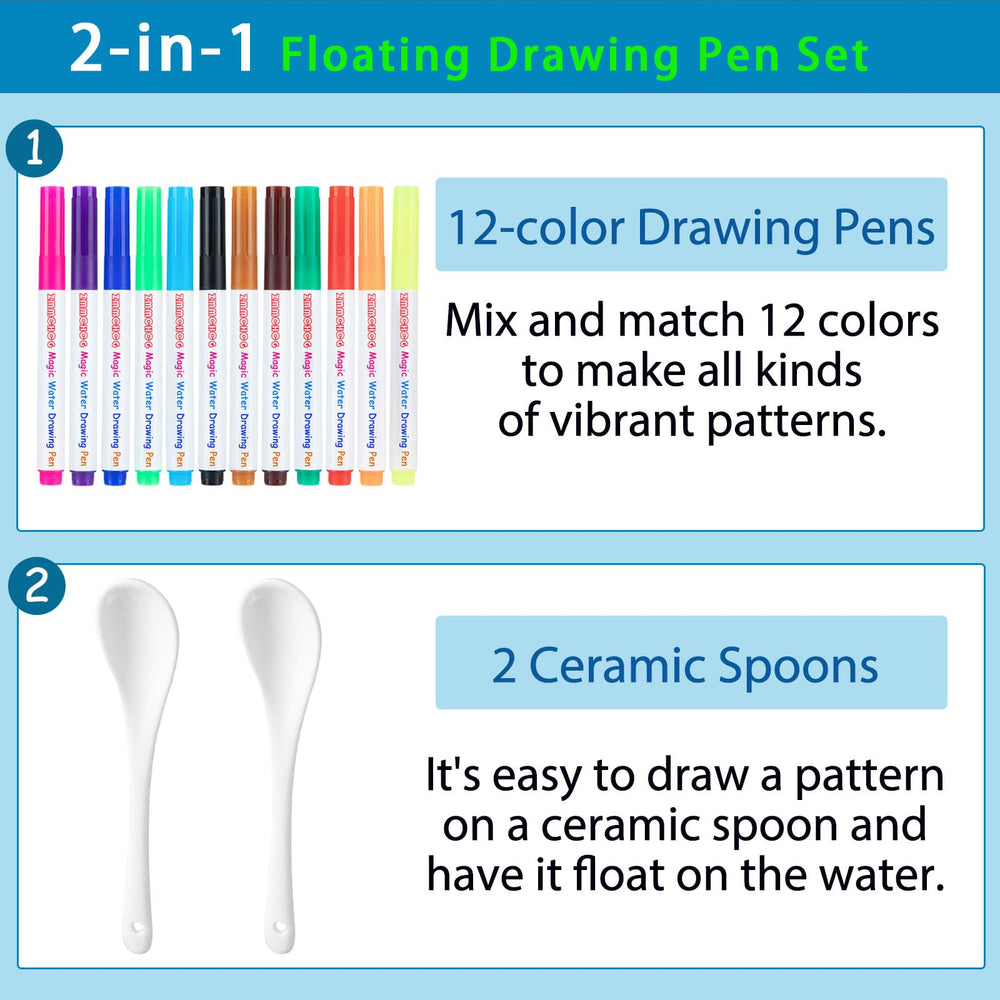 ZMMCHCG Kiddies floating ink in water demonstration for mesmerizing art