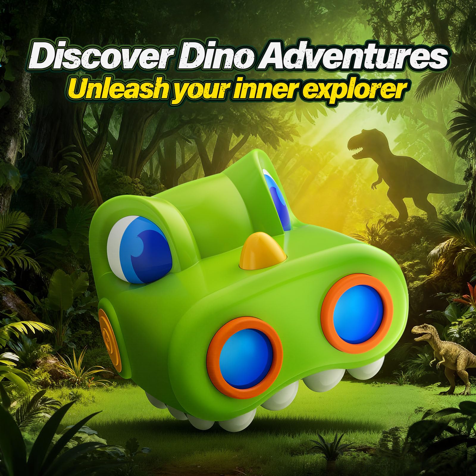Zmpolir binoculars with built-in compass to aid kids during nature quests.