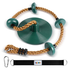 ZNCMRR climbing rope with platforms and disc swing seat for durable backyard fun