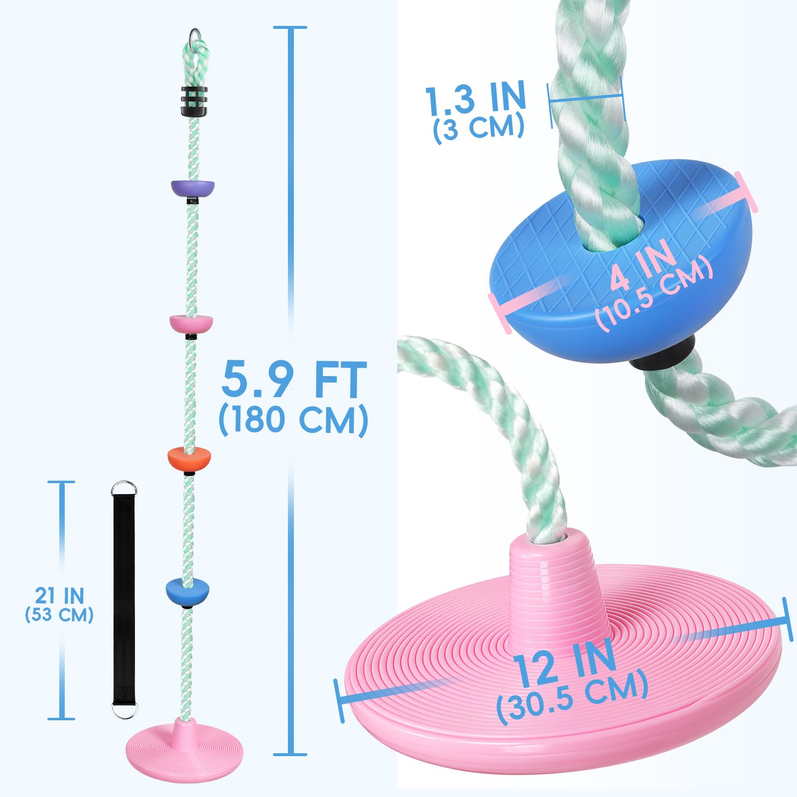 ZNCMRR child enjoys outdoor play on candy-pink swing.
