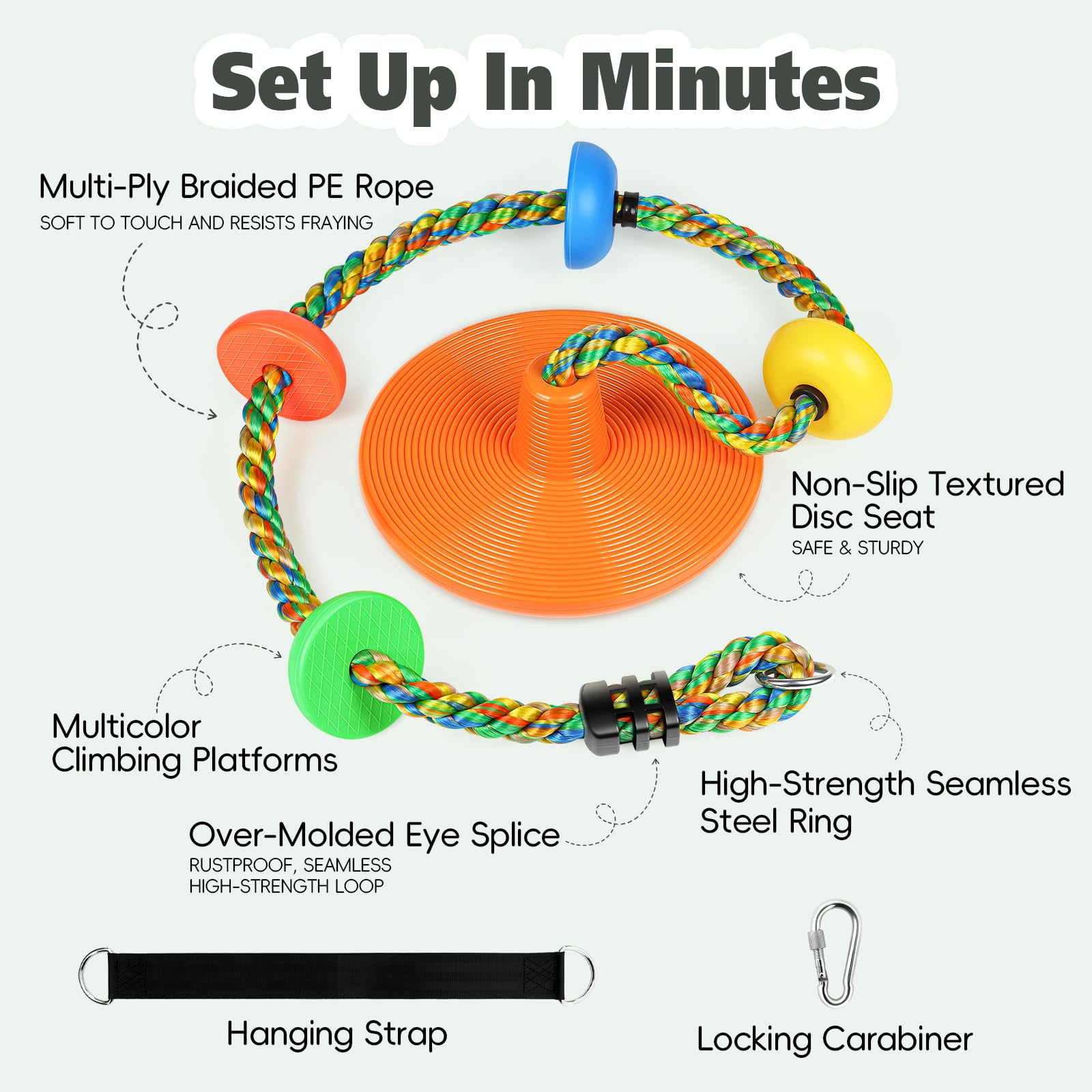 ZNCMRR locking carabiner enables quick, safe setup.